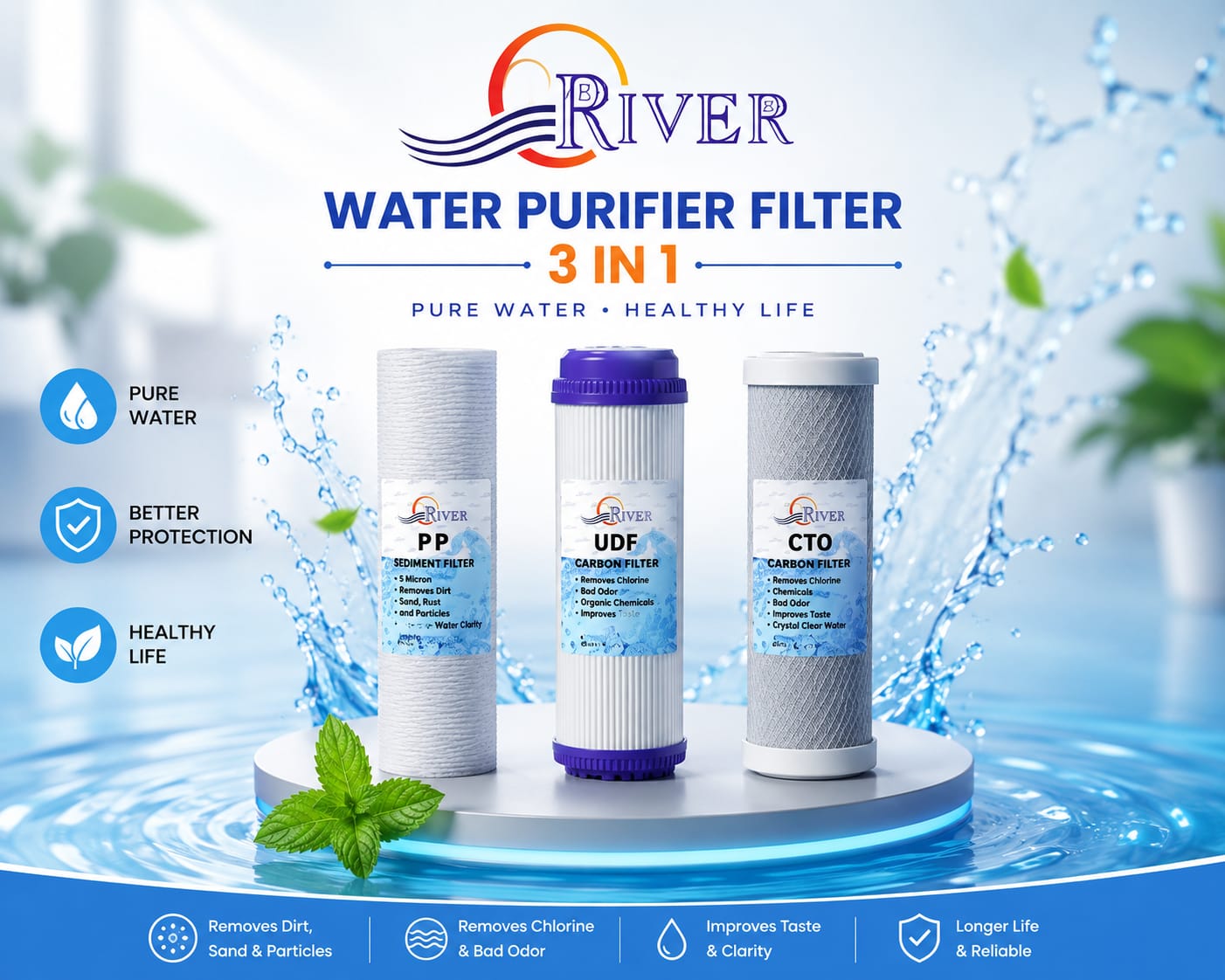 RIVER  PURIFIER FALTER 3PIS